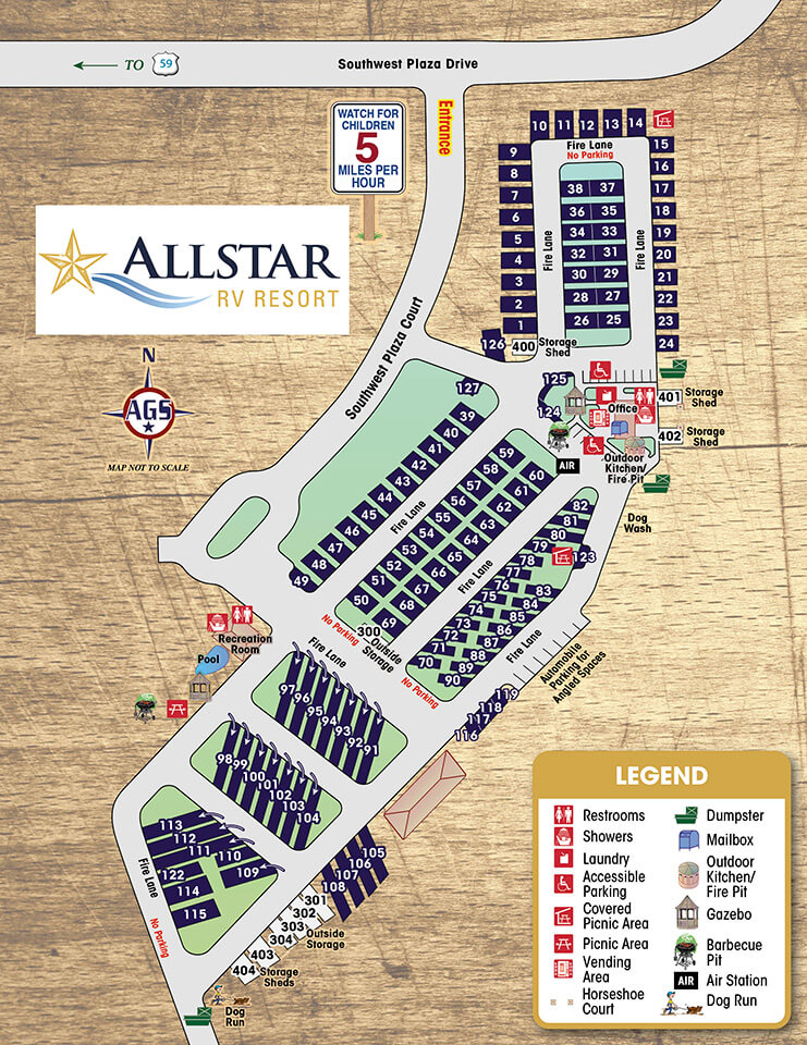 AllStar RV Resort Park Map