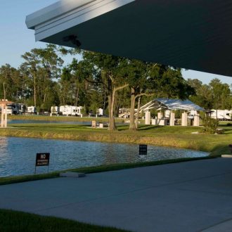 Northlake RV Resort Clubhouse, Swing, Gazebo