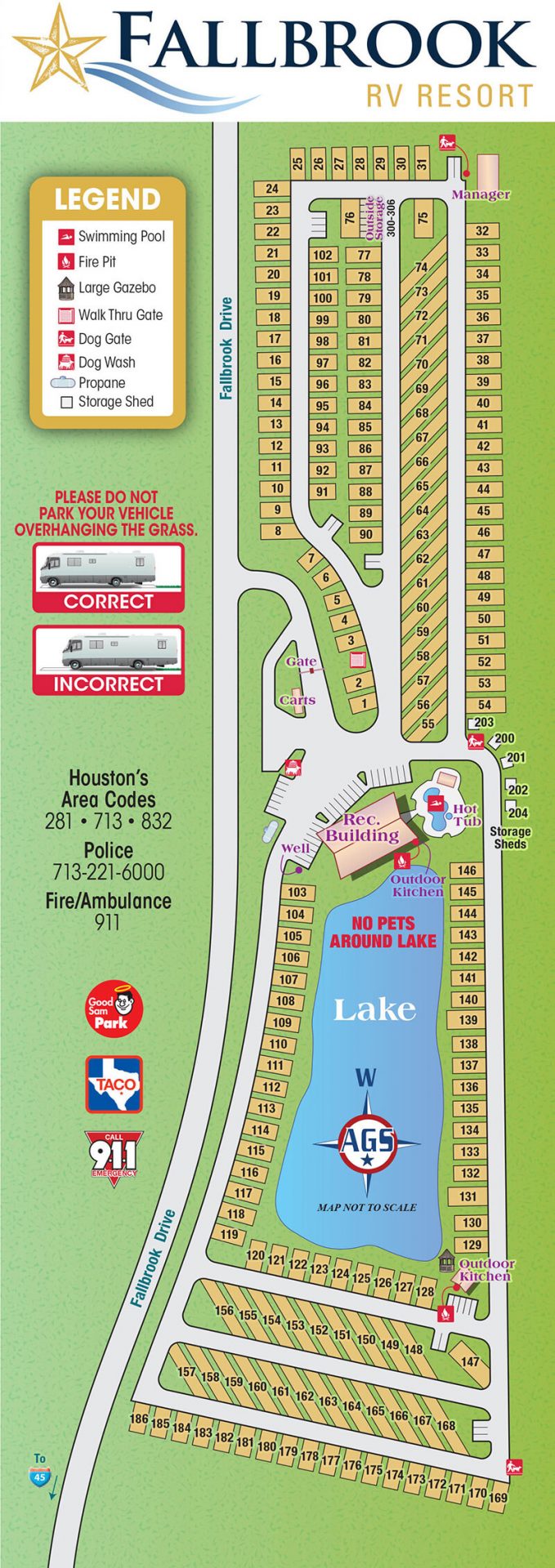 Fallbrook RV Resort Park Map