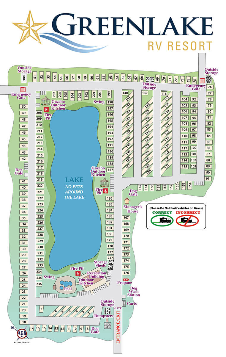 Greenlake RV Resort Park Map