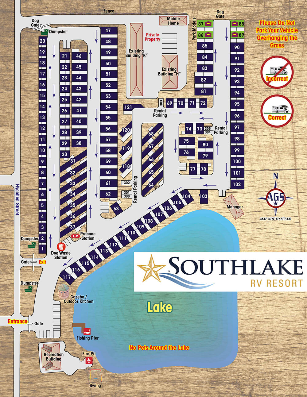 Southlake RV Resort Park Map
