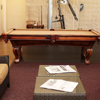 WestLake RV Resort pool table and seating area